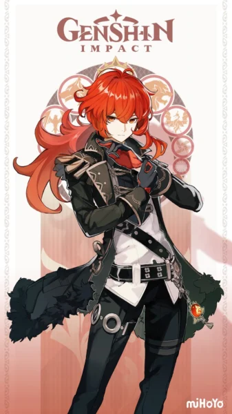 Diluc vignette personnage genshin impact