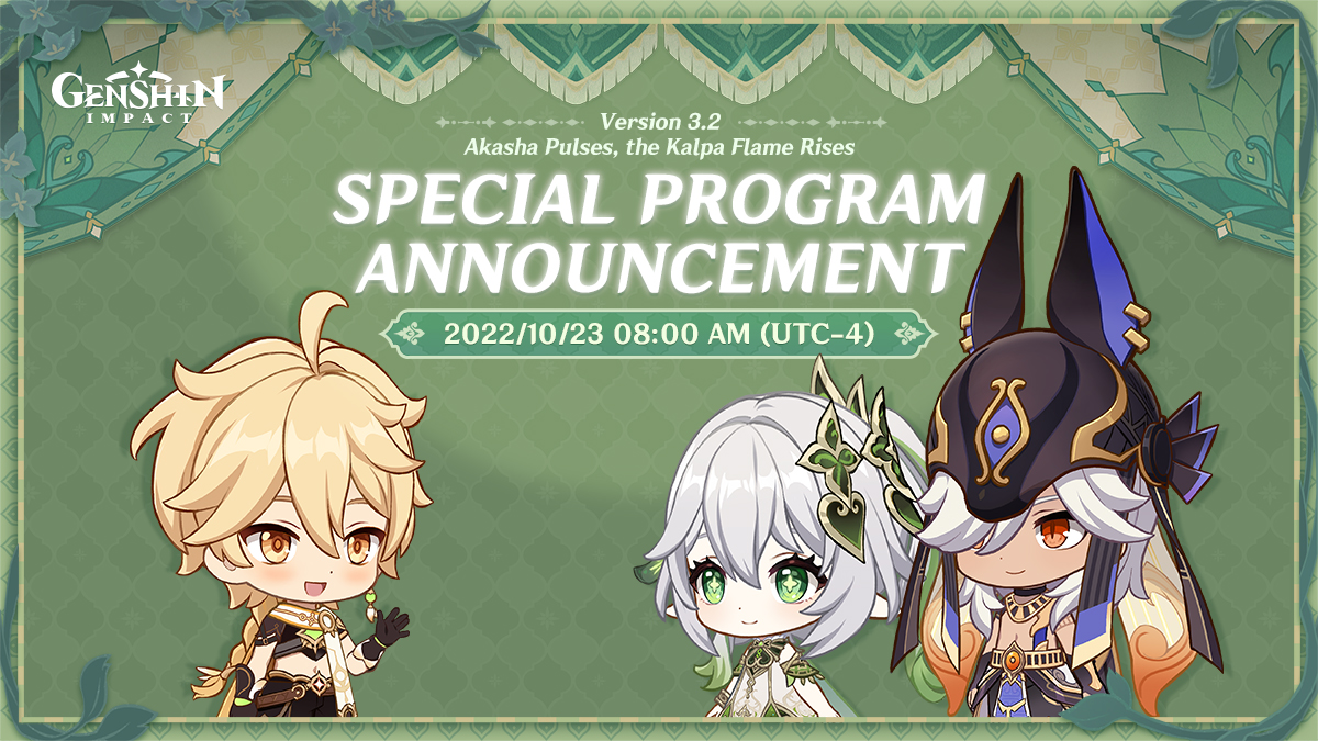 Genshin Impact : La date du live 3.2 annoncée