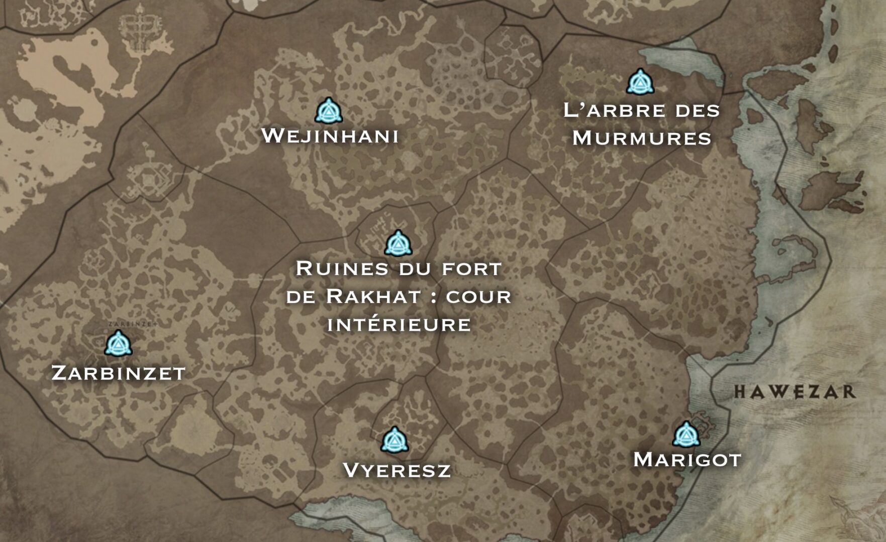 Diablo IV - Guide de zone "Hawezar" : 100% de renommée, Autels de Lilith, Quêtes, Donjons, World Boss...