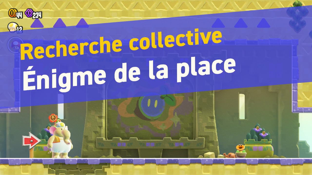 Super Mario Bros Wonder - Guide : Enigme de la place (Recherche collective du Mont nébuleux)