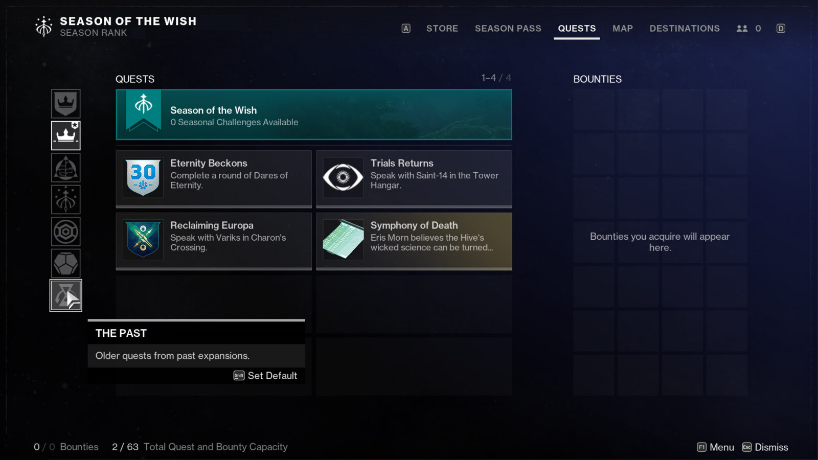 Destiny 2 : Mise à jour de L’onglet Quêtes dans La Forme Finale