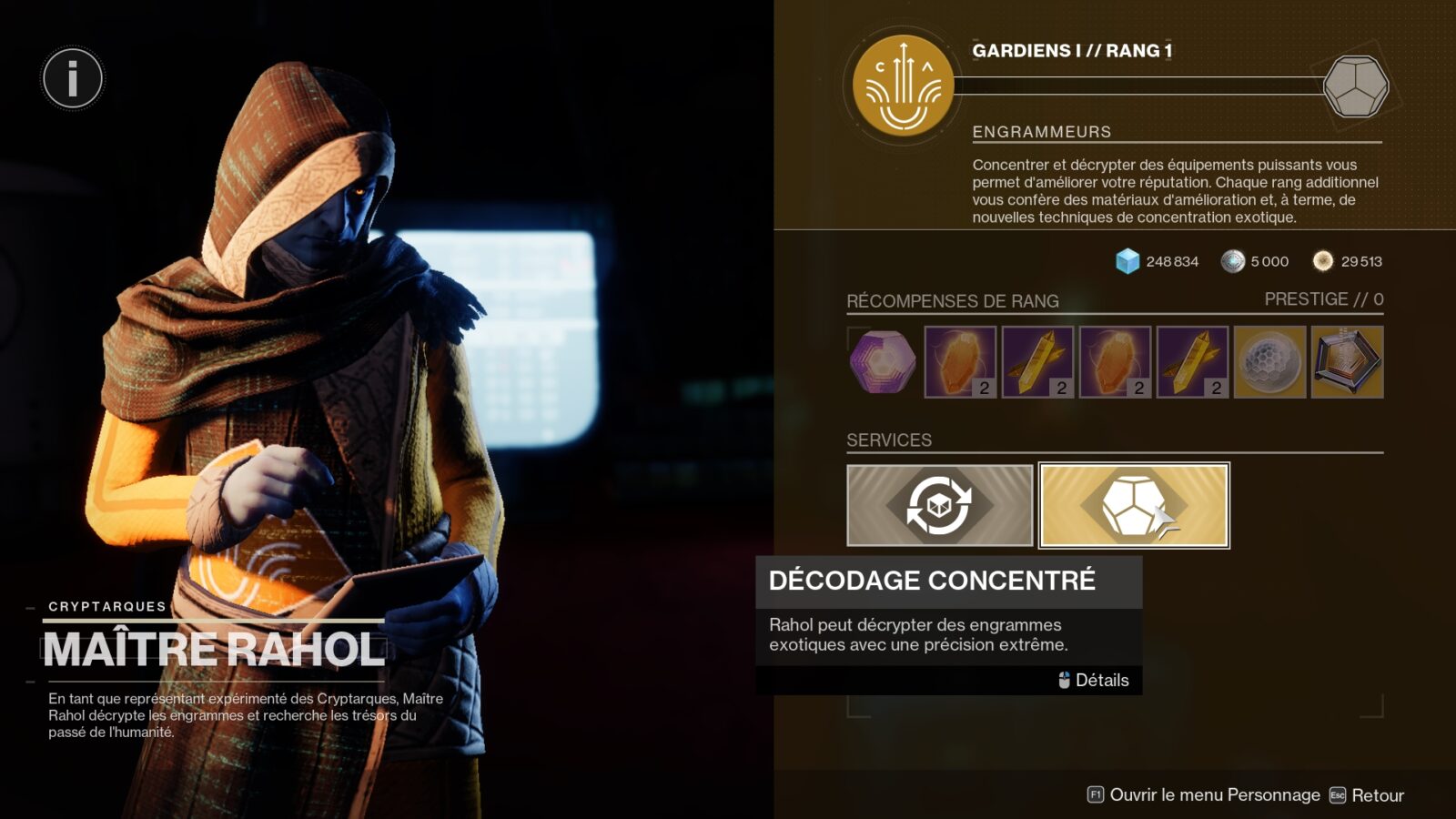 Destiny 2 : Comment obtenir les nouveaux exotiques de l'épisode Revenant chez Rahol ?