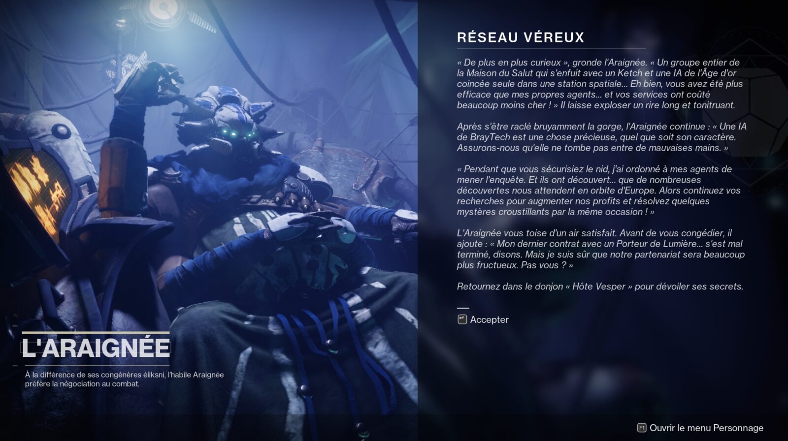 Destiny 2 : Comment obtenir les objets de classe du donjon Hôte Vesper ? (Guide de la quête Réseau véreux)