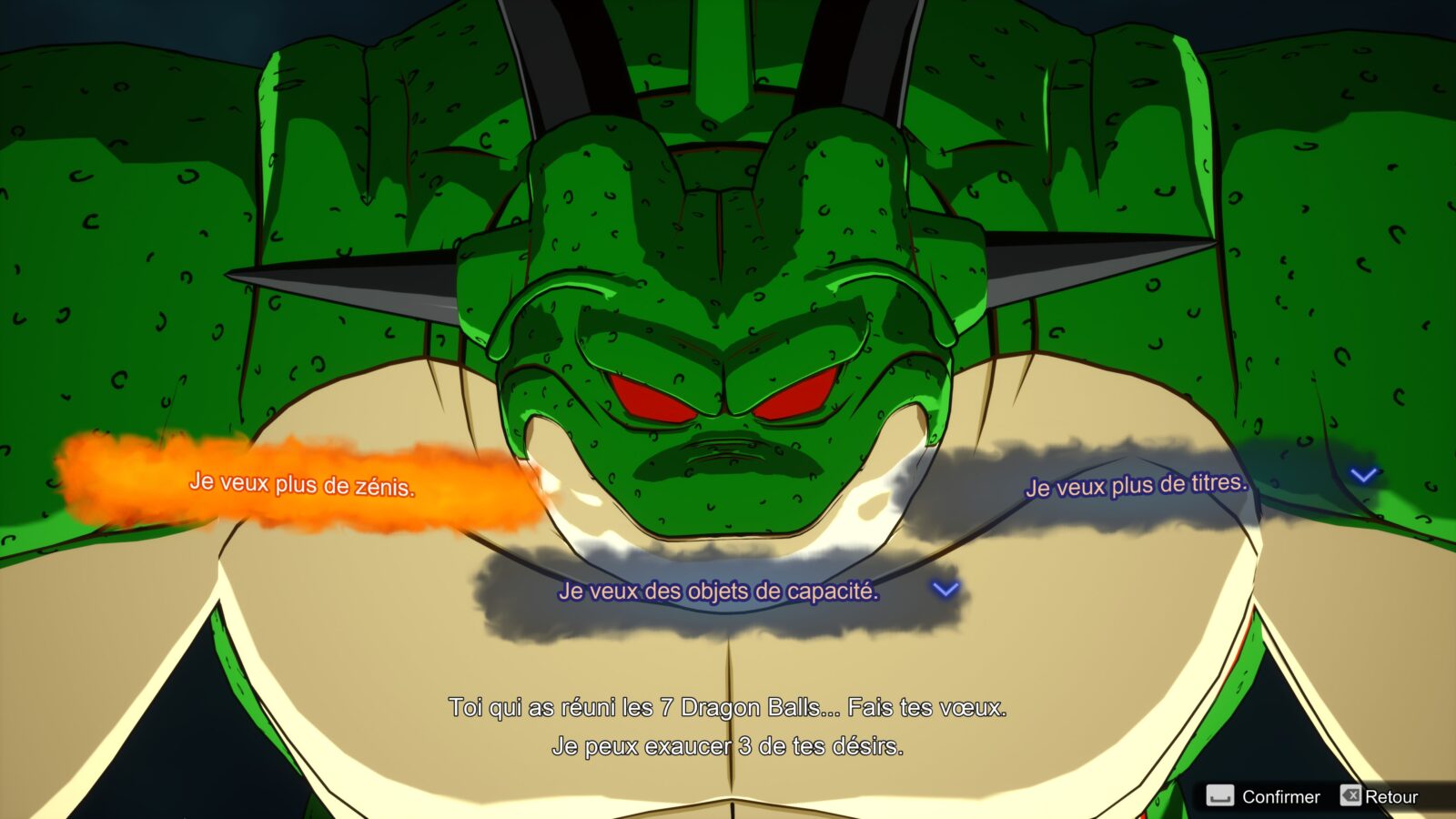 Quels vœux choisir en priorité sur Dragon Ball Sparking Zero ?