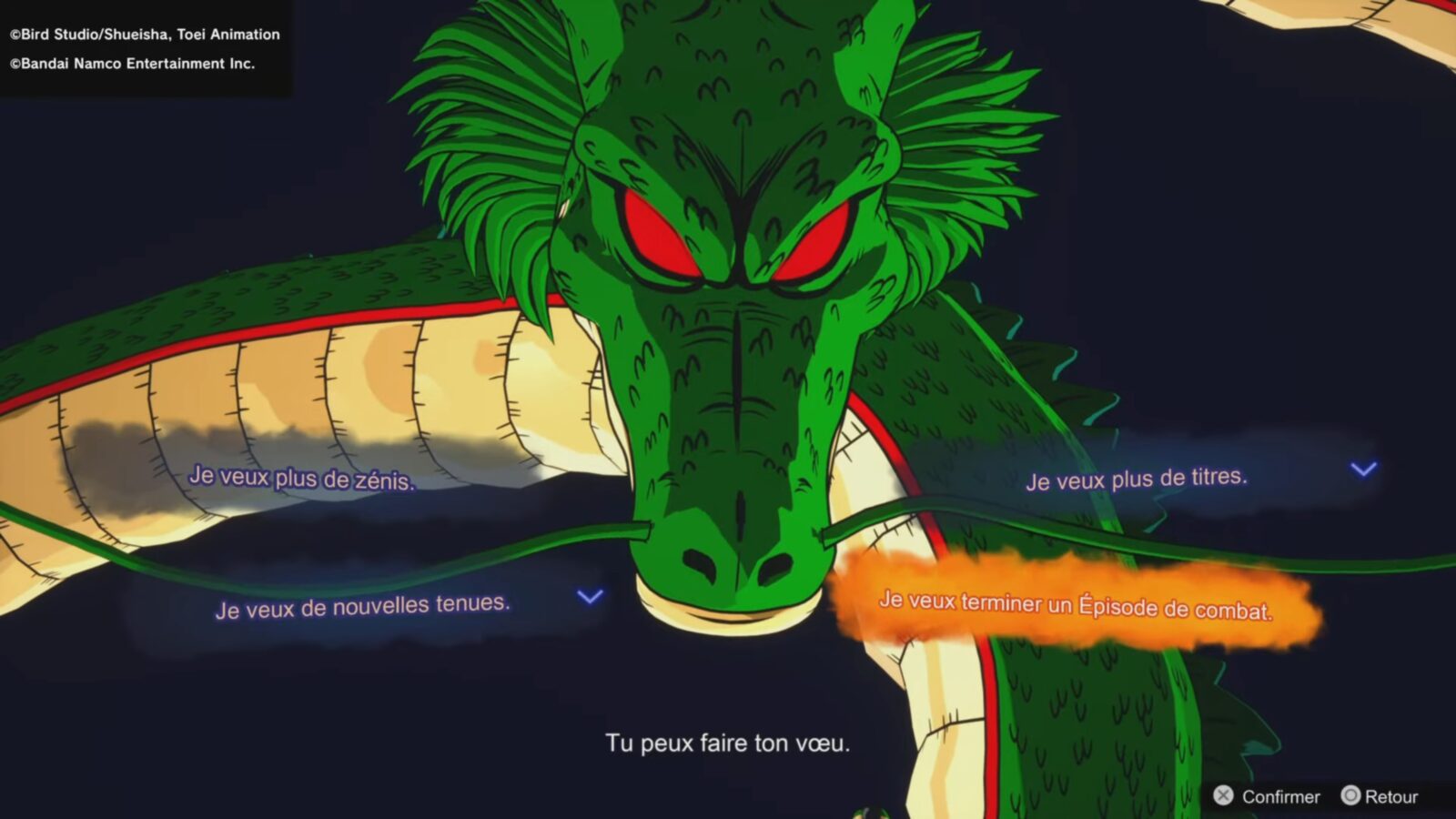 Quels vœux choisir en priorité sur Dragon Ball Sparking Zero ?